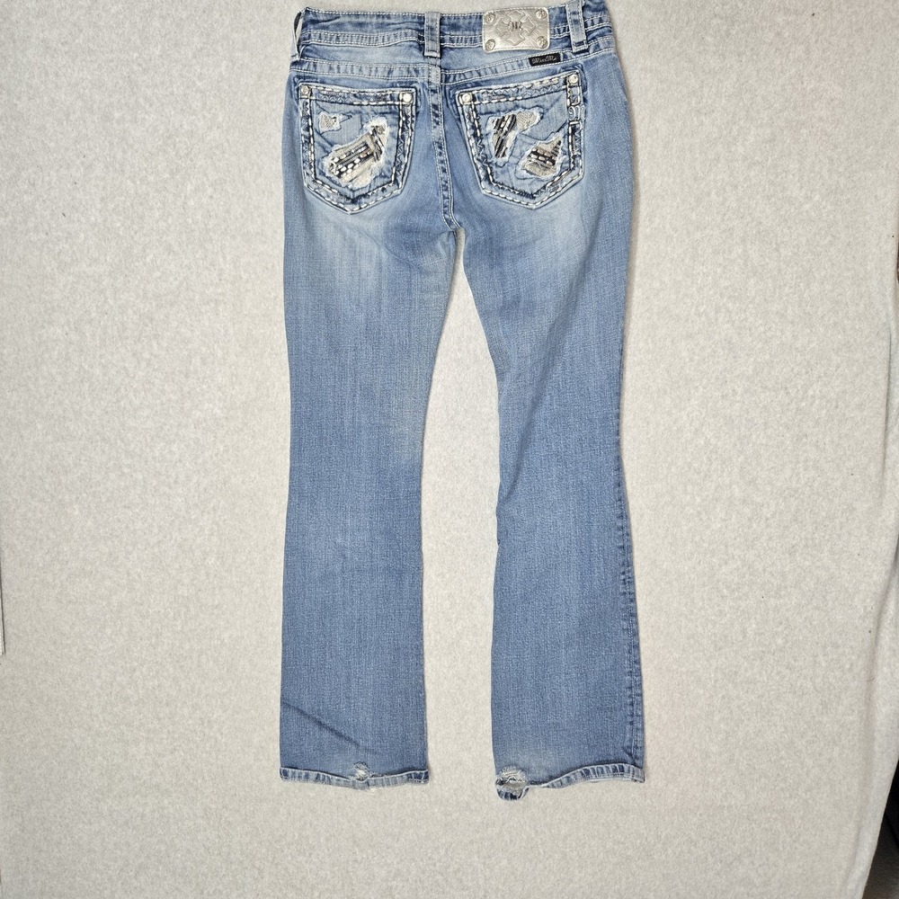 Miss Me Women Jeans 28 Light Blue Denim Embroidered JP7011B2 Bootcut READ